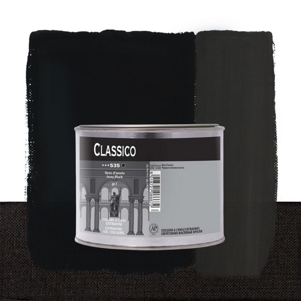 Maimeri Classico Oil Paint 500ml#colour_IVORY BLACK (S1)