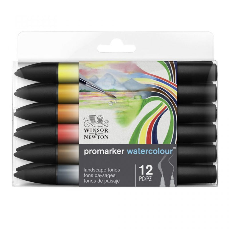 Winsor & Newton Promarker Watercolour Set Of 12 Landscape Tones