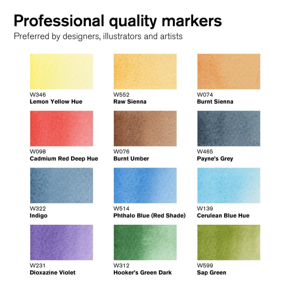 Winsor & Newton ProMarker Watercolor Markers - Foliage Tones Set of 6