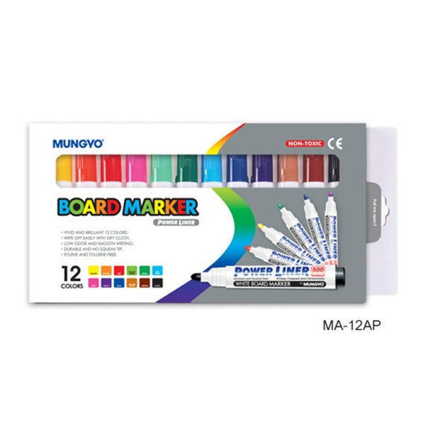 Mungyo Whiteboard Round Marker - Set Of 12
