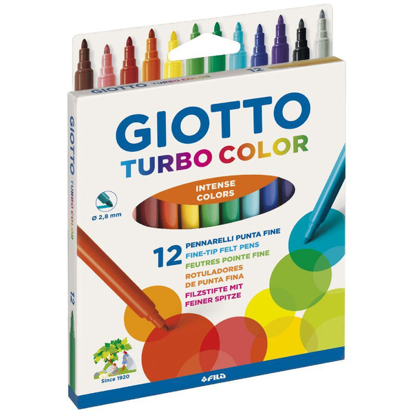 Giotto Turbo Colour Felts Hangsell Set#Pack Size_Pack of 12