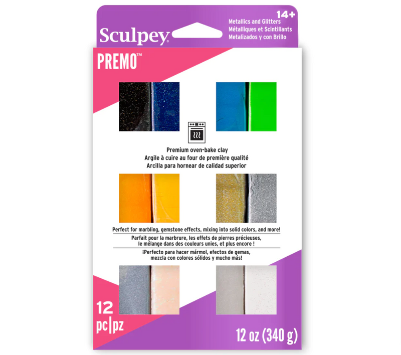 Sculpey Premo Accents Oven Bake Clay Mixed Set Of 12