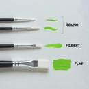 Reeves Acrylic White Synthetic Long Handle Brushes Set of 4