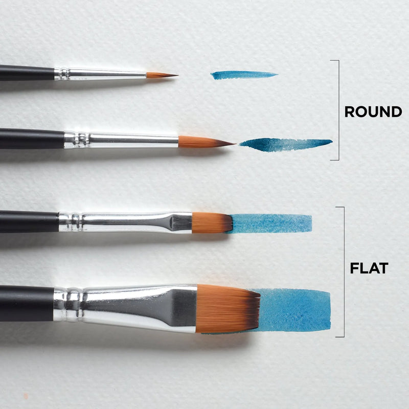 Reeves Watercolour Golden Synthetic Short Handle Brushes Set Of 7