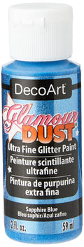 Decoart Glamour Dust Glitter Craft Paint 2oz 59ml#Colour_SAPPHIRE BLUE
