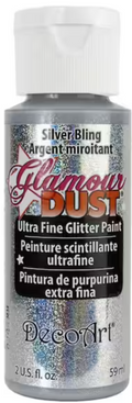 Decoart Glamour Dust Glitter Craft Paint 2oz 59ml#Colour_SILVER BLING