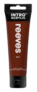 Reeves Intro Acrylic Paint 100ml#Colour_BURNT UMBER