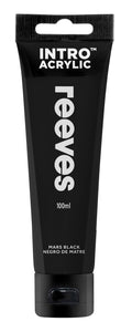 Reeves Intro Acrylic Paint 100ml#Colour_MARS BLACK