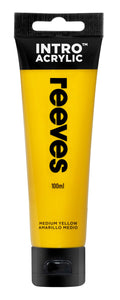 Reeves Intro Acrylic Paint 100ml#Colour_MEDIUM YELLOW