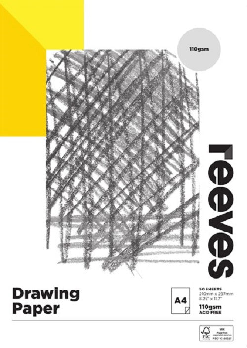 Reeves Drawing Paper Pad Nz 110gsm 50 Sheets