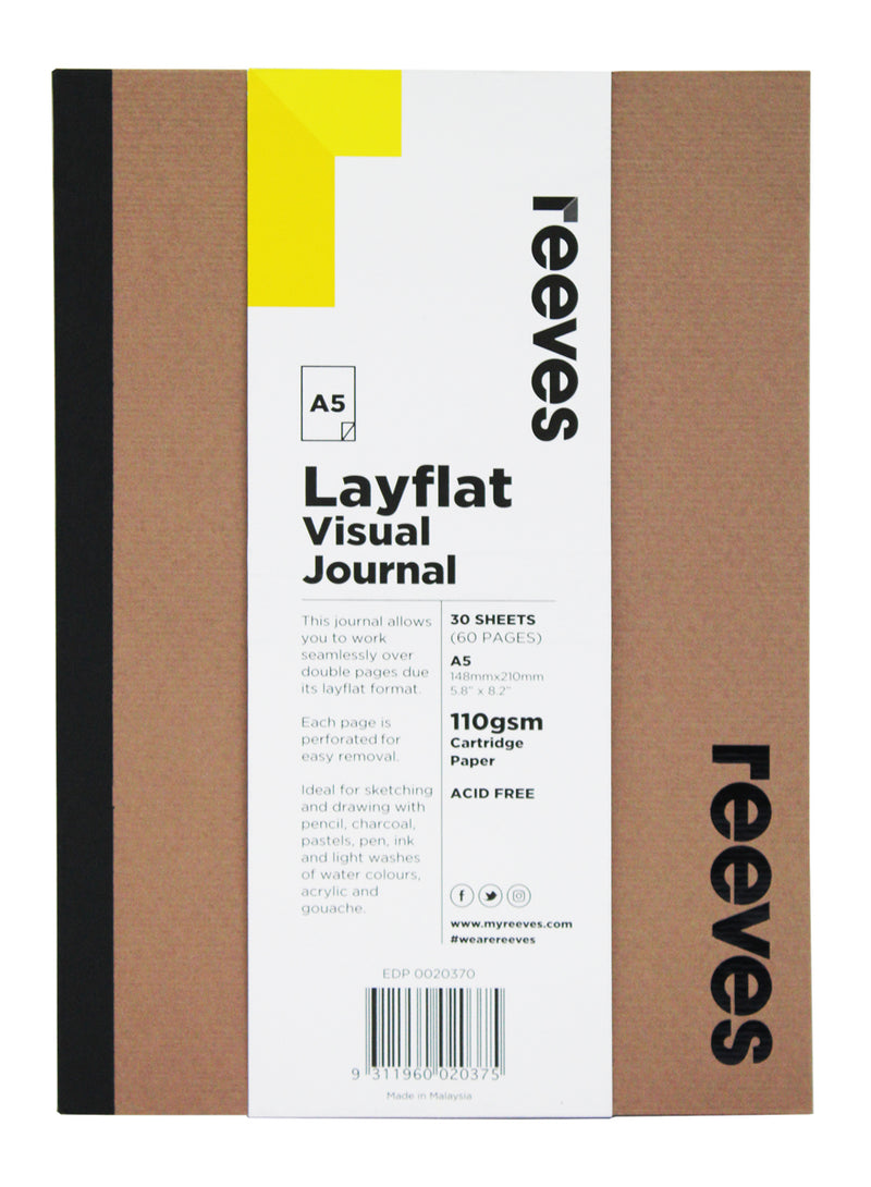 Reeves Visual Journal Layflat Kraft Cover 30 Sheets