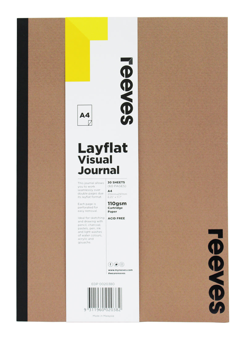 Reeves Visual Journal Layflat Kraft Cover 30 Sheets