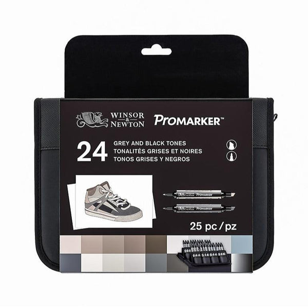 Winsor & Newton Promarker Black & Grey Set Of 24