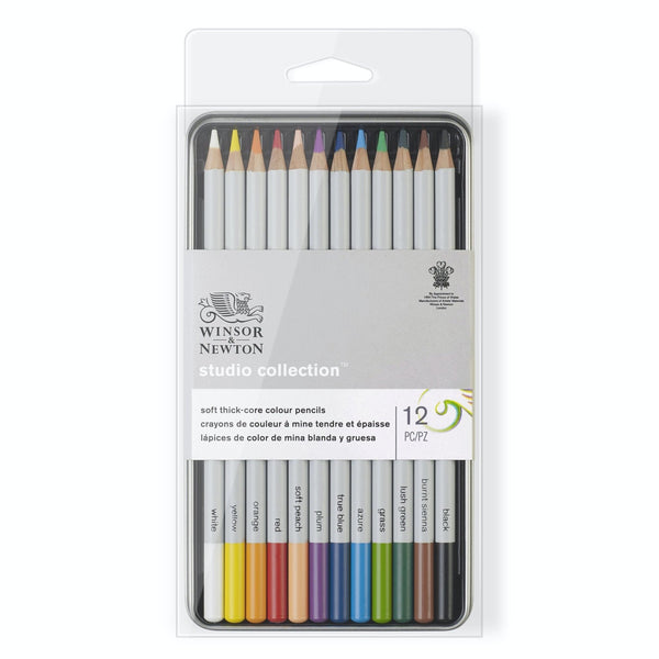 Winsor & Newton Studio Coloured Pencil Tin#pack size_PACK OF 12