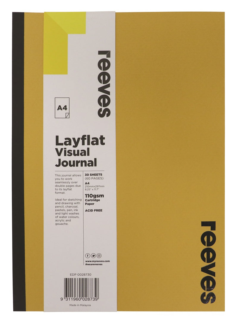 Reeves Visual Journal A5 Layflat 30 Sheets Coloured Cover