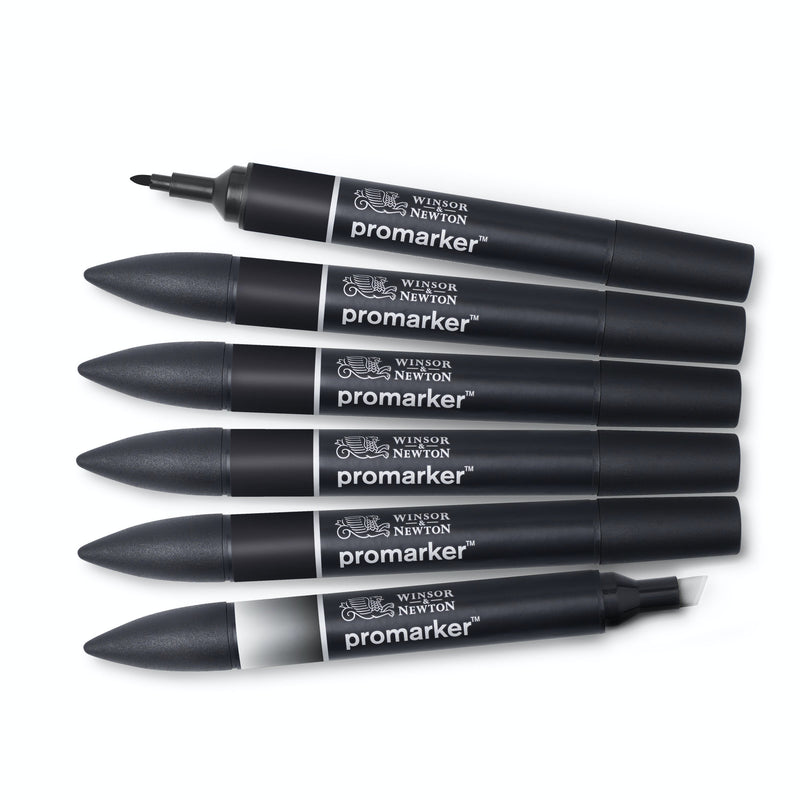 Winsor & Newton Promarker Blacks + Blender Set Of 6