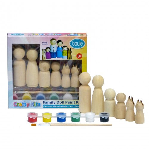 Boyle wooden doll family paint kit