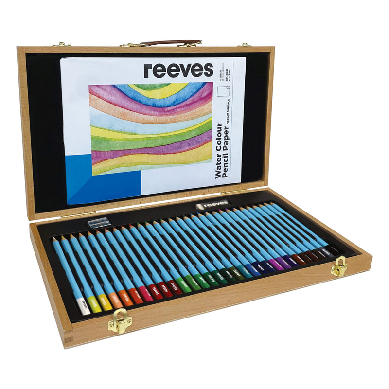 Reeves Watercolour Pencil Wood Box Set Of 34