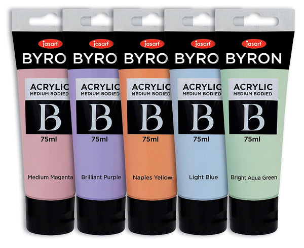 Jasart Byron Acrylic Paint 75ml Set Of 5 Pastel