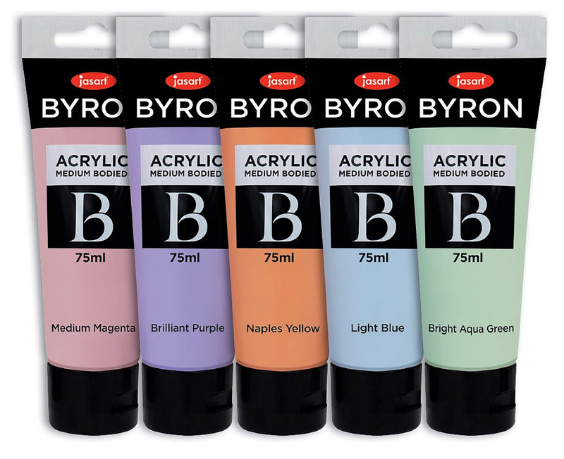 Jasart Byron Acrylic Paint 75ml Set Of 5 Pastel
