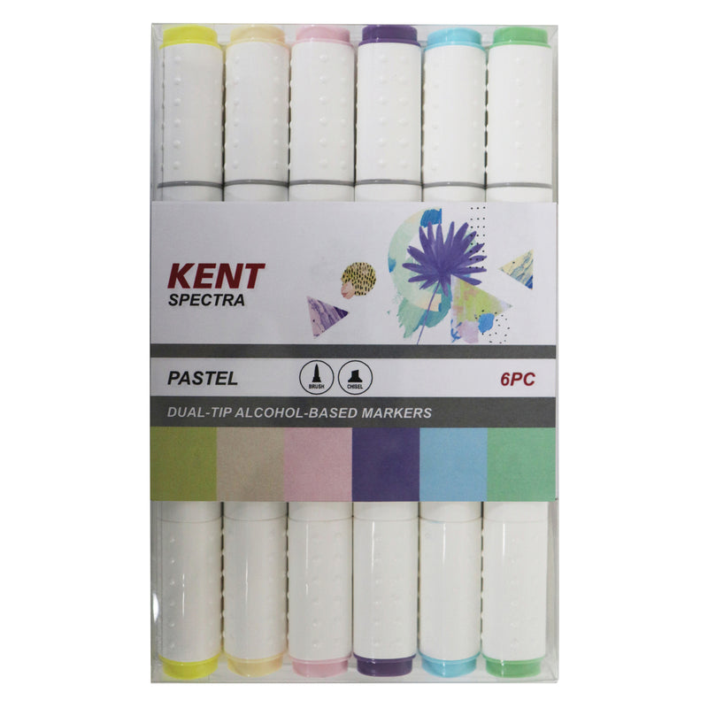 Kent Spectra Graphic Design Marker Brush Chisel Nib Set Of 6
