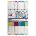 Kent Spectra Graphic Design Marker Brush Chisel Nib Set Of 6#Colour_SPRING