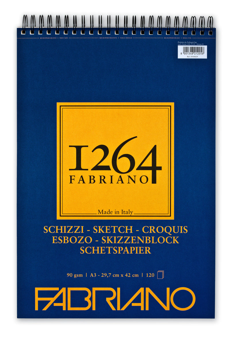 Fabriano 1264 Sketch Pad Spiral (Short Side) 90gsm