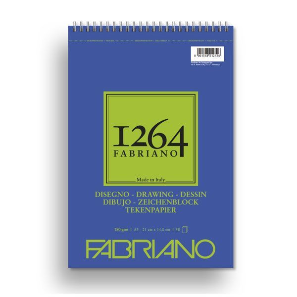 Fabriano 1264 Drawing Pad Spiral 180gsm#Size_A5