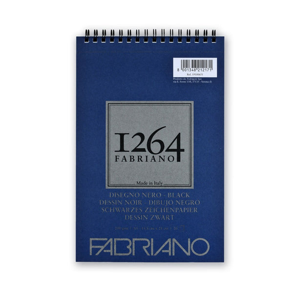 Fabriano 1264 Black Pad Spiral 200gsm#Size_A5