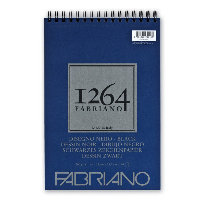 Fabriano 1264 Black Pad Spiral 200gsm