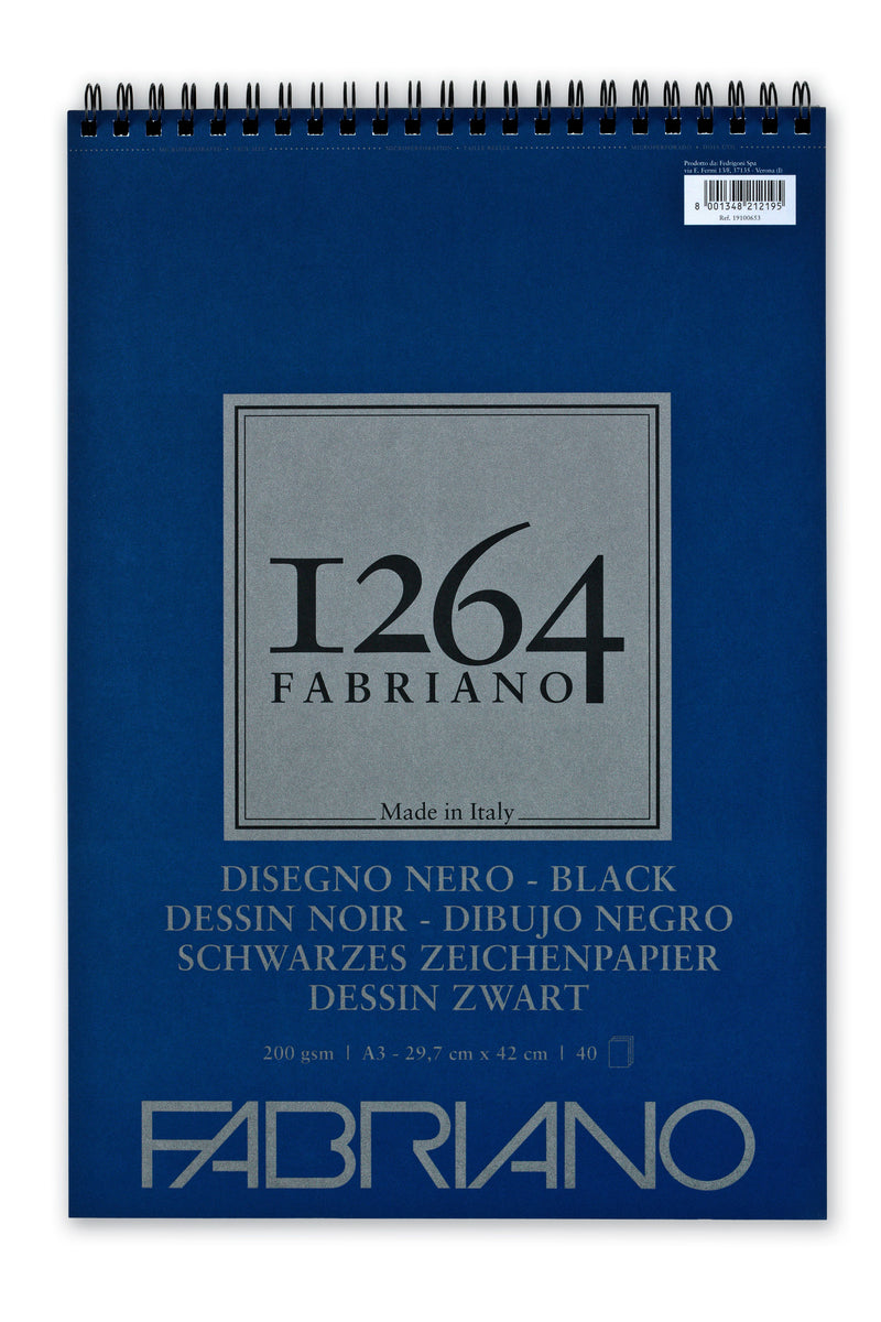 Fabriano 1264 Black Pad Spiral 200gsm