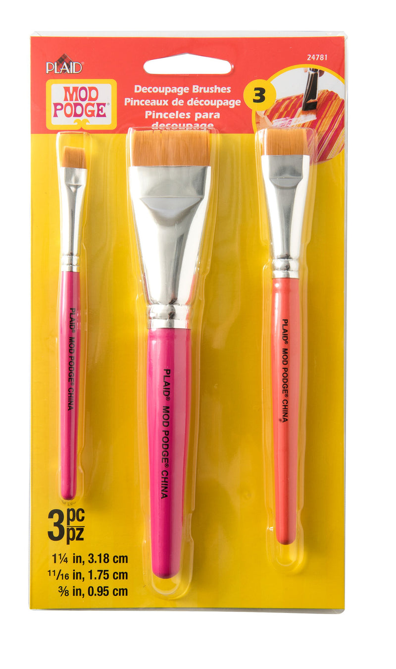 Mod Podge Decoupage Brush Set Of 3