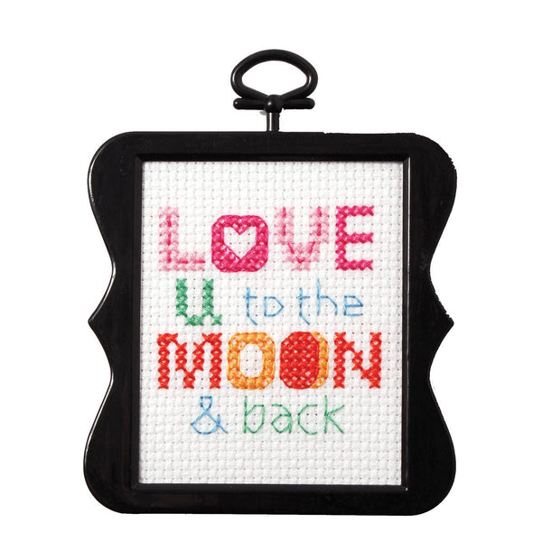bucilla beginner mini cross stitch kit - love you to the moon & back
