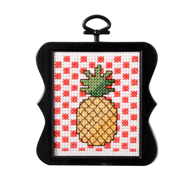 bucilla beginner mini cross stitch kit - pineapple