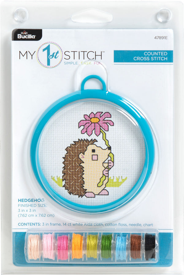 bucilla my first cross stitch kit - hedgehog