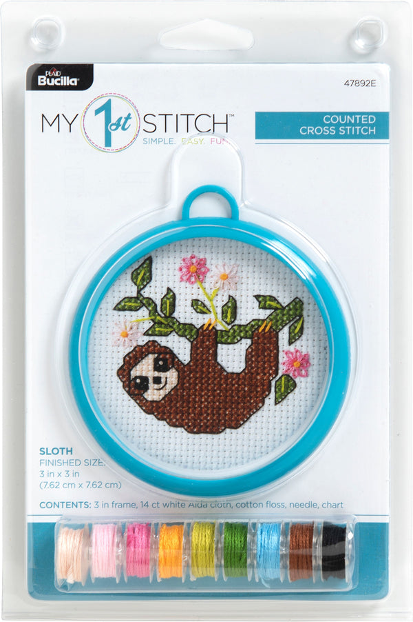 bucilla my first cross stitch kit - sloth