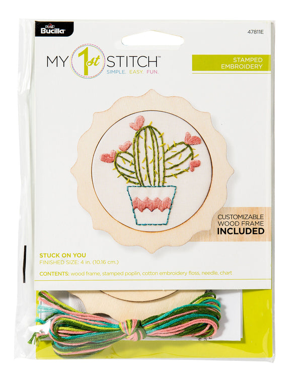 bucilla stamped my first stitch kit - stuck on you