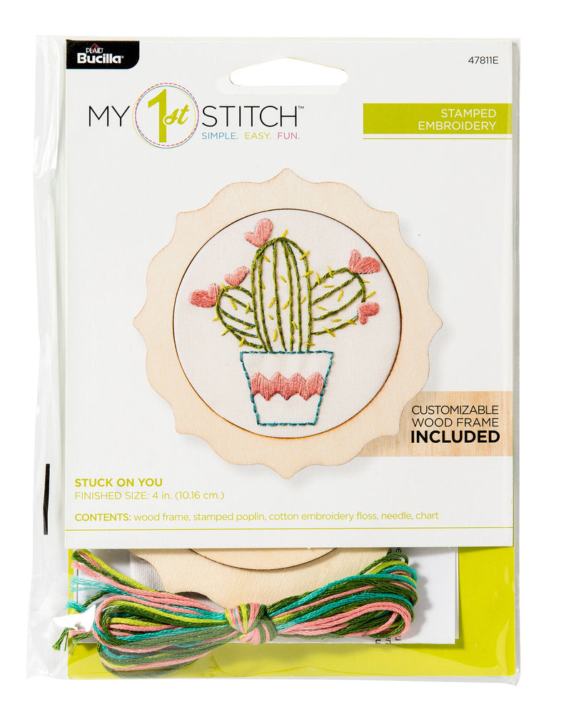 bucilla stamped my first stitch kit - stuck on you