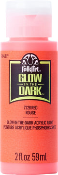 Folk Art Acrylic Glow In The Dark Craft Paint 2oz/59ml#Colour_RED