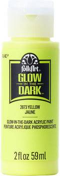 Folk Art Acrylic Glow In The Dark Craft Paint 2oz/59ml#Colour_YELLOW