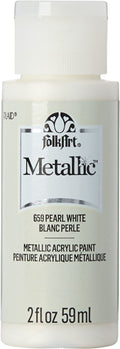 Folk Art Acrylic Metallic Craft Paint 2oz/59ml#Colour_PEARL WHITE