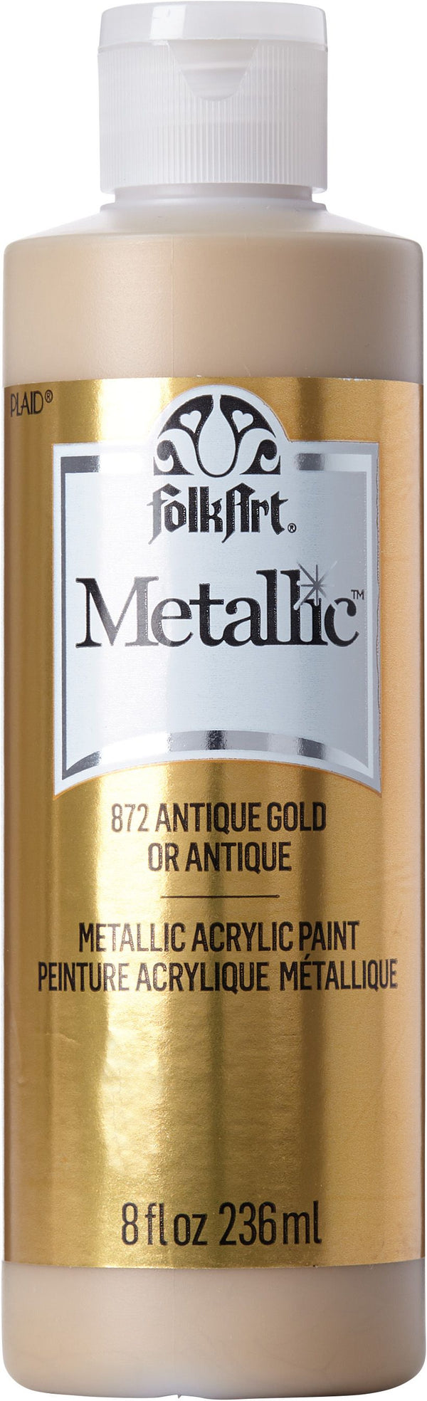 Folk Art Acrylic Metallic Craft Paint 8oz/236ml#Colour_ANTIQUE GOLD