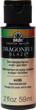 Folk Art Dragonfly Glaze Acrylic Craft Paint 2oz/59ml#Colour_GREEN-GOLD-RED SHIFT