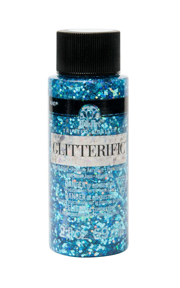 Folk Art Glitterific Acrylic Paint 2oz/59ml#Colour_AQUA