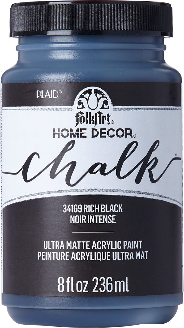 Folk Art Home Decor Chalk Acrylic Craft Paint 8oz/236ml#Colour_RICH BLACK