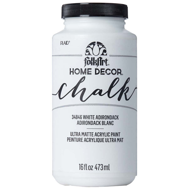 Folk Art Home Decor Chalk Paint 16oz/473ml White Adirondack