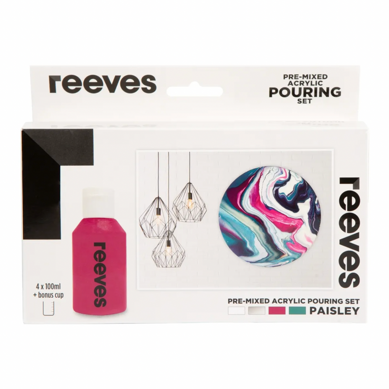 Reeves Pre-mixed Acrylic Pour Paint - Set of 4