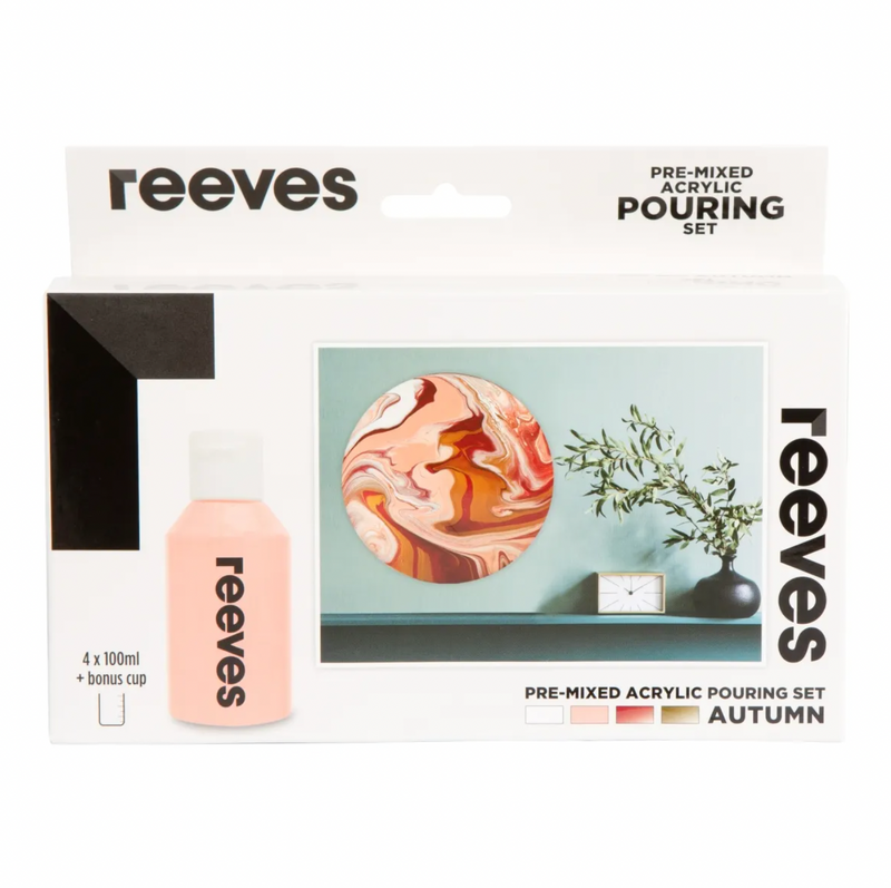 Reeves Pre-mixed Acrylic Pour Paint - Set of 4