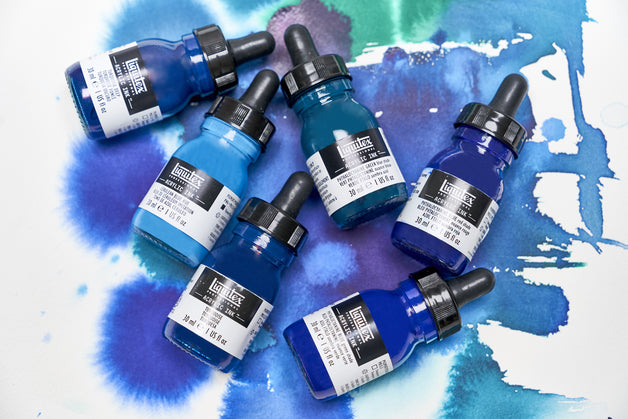 Liquitex Acrylic Inks 30ml Blues - Set Of 6