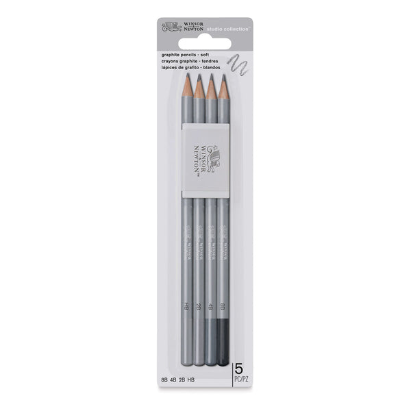 Winsor & Newton Studio Graphite Pencil Soft - Set of 4 With Eraser